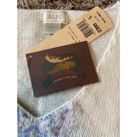 Alps Sportswear NWT Large V- Neck Sweater Lambswool, Angora - Picture 4 of 7